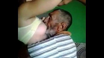 Old man sucking boobs of young girl